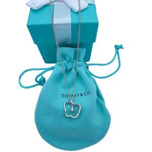 Authentic Tiffany & Co. Sterling Silver Elsa Peretti Apple Pendant Necklace 16"